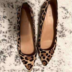 J Crew leopard pointed toe flats